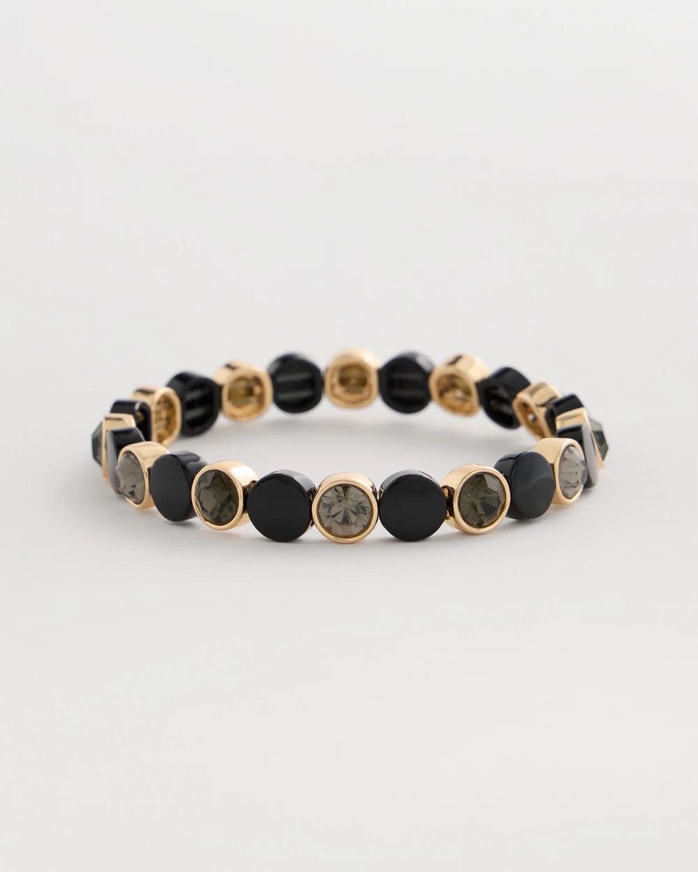 Black Enamel Stretch Bracelet