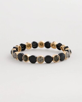 Black Enamel Stretch Bracelet