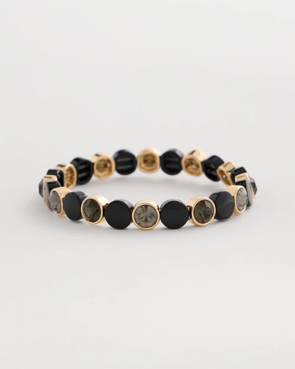 Black Enamel Stretch Bracelet