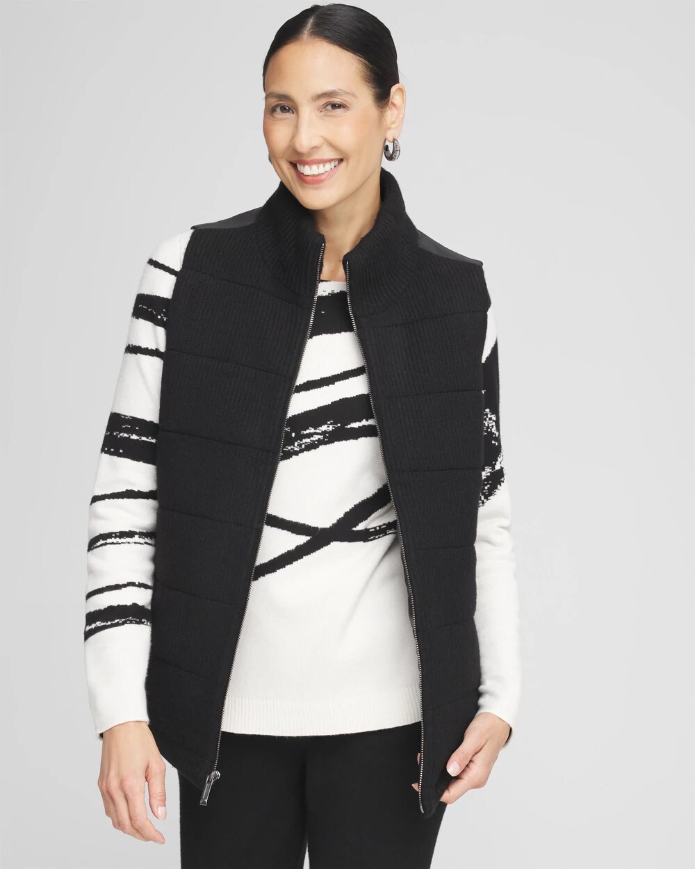 Zenergy® Luxe Ribbed-Knit Puffer Vest