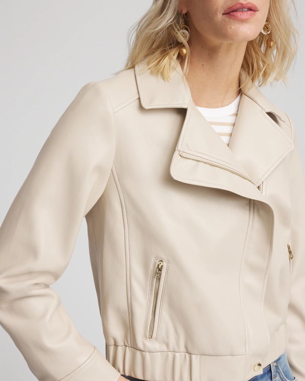 Faux Leather Bomber Jacket