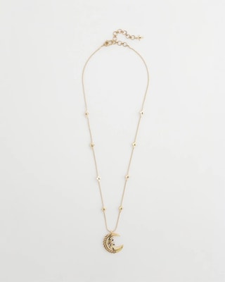 Gold Moon Pendant Necklace
