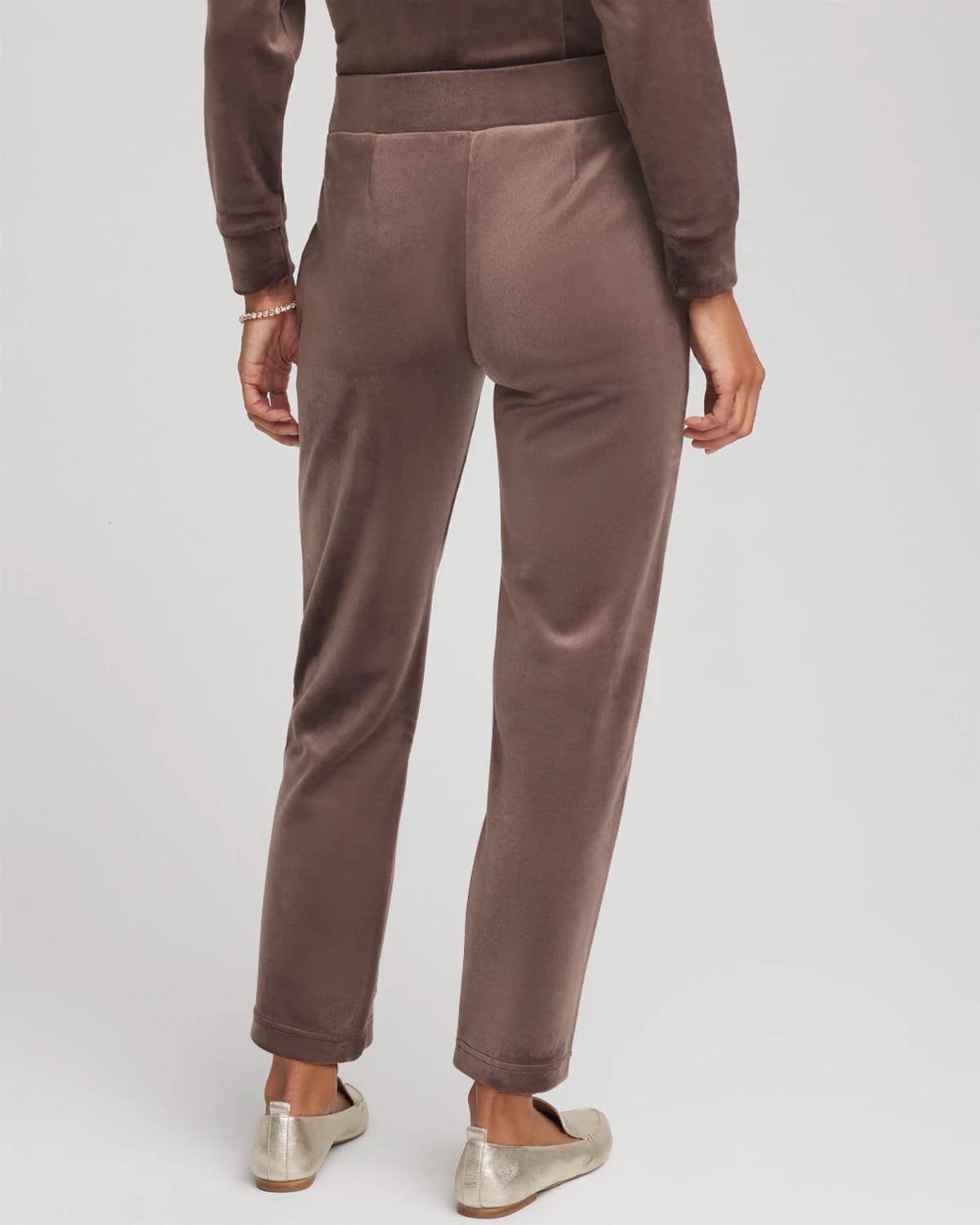 Chico's Scuba Velour Tapered Ankle Pants In Walnut In Brown