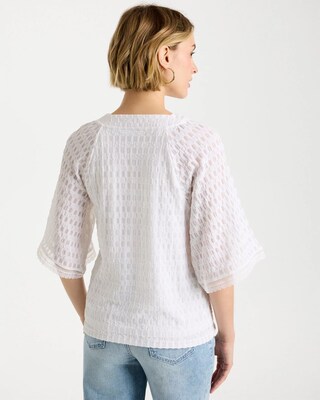 Crinkle Lace Knit Raglan Tee click to view larger image.