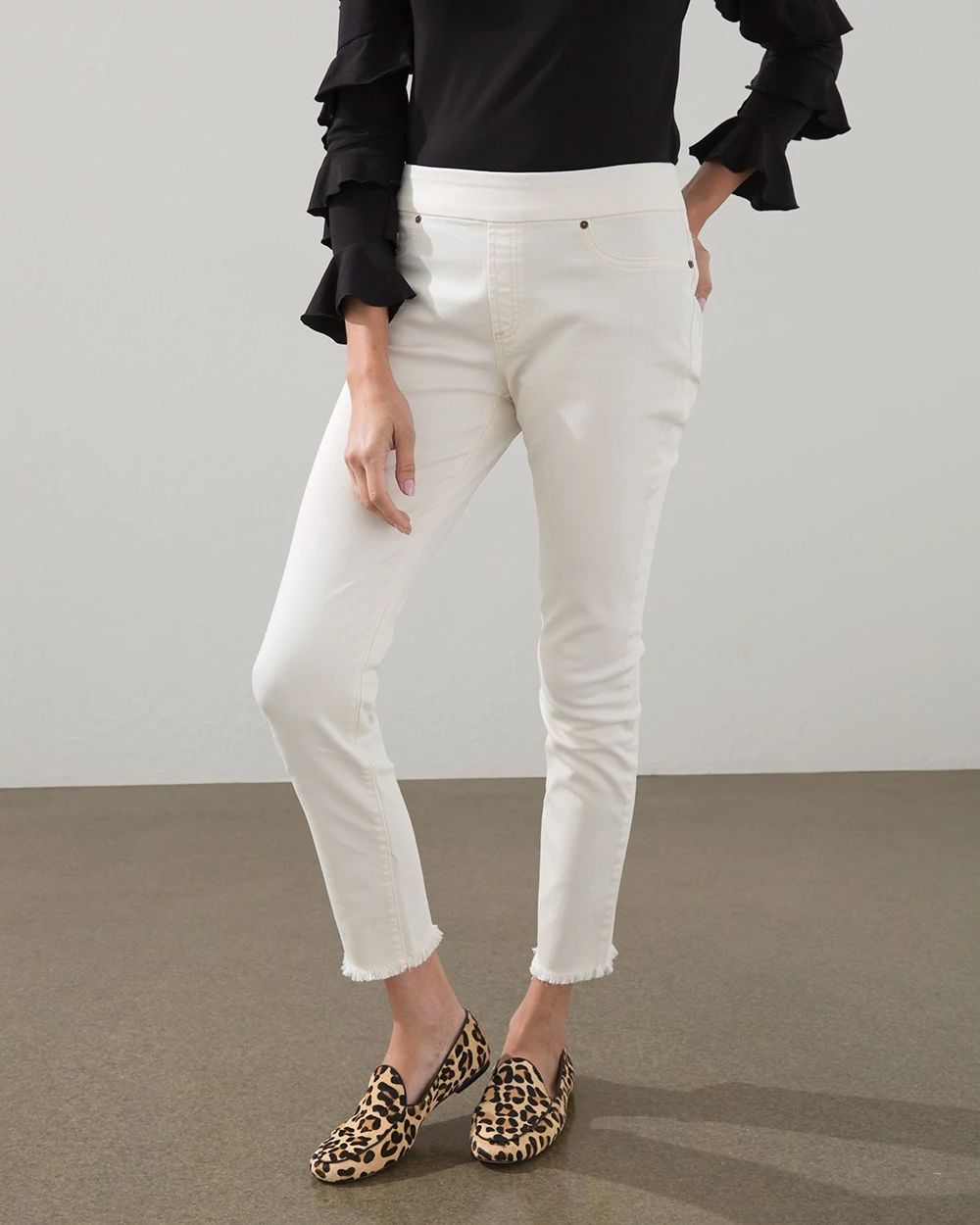 Single Fray Ankle Jeggings