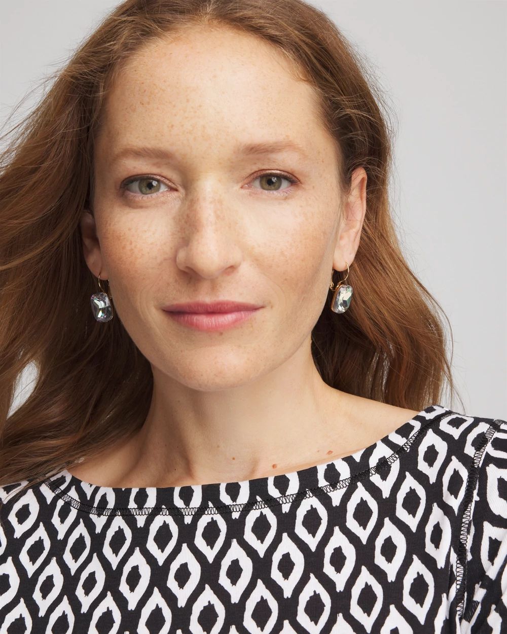 Iridescent Gem Drop Earrings click to view larger image.