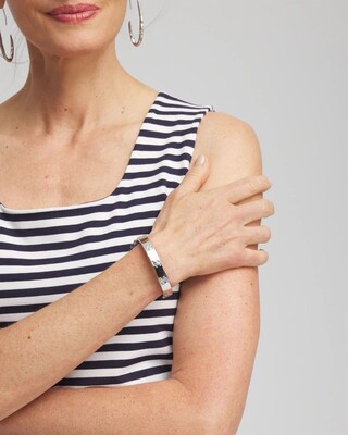 Silver Tone Hinge Bracelet