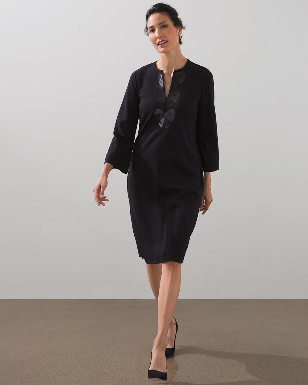 Black Label Embellished Bow Dress