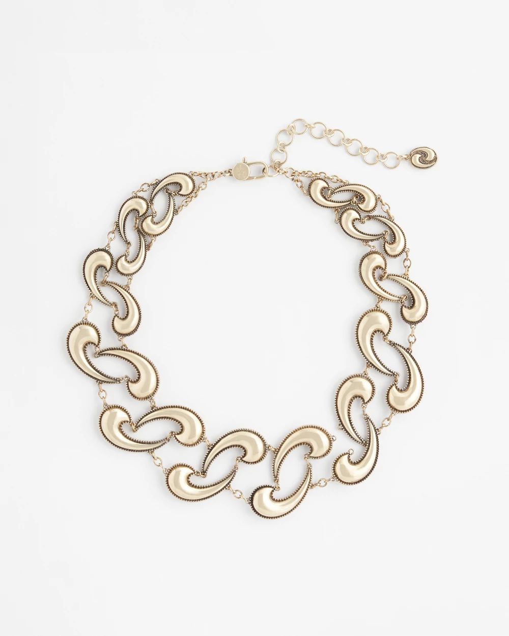 Gold Tone Waves Collar Necklace