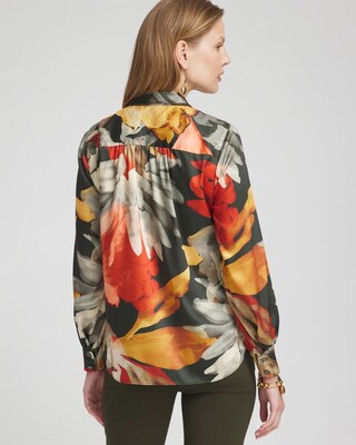 Floral Faux Silk Shirt click to view larger image.