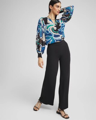 Pintuck Detail Swirl Print Top click to view larger image.