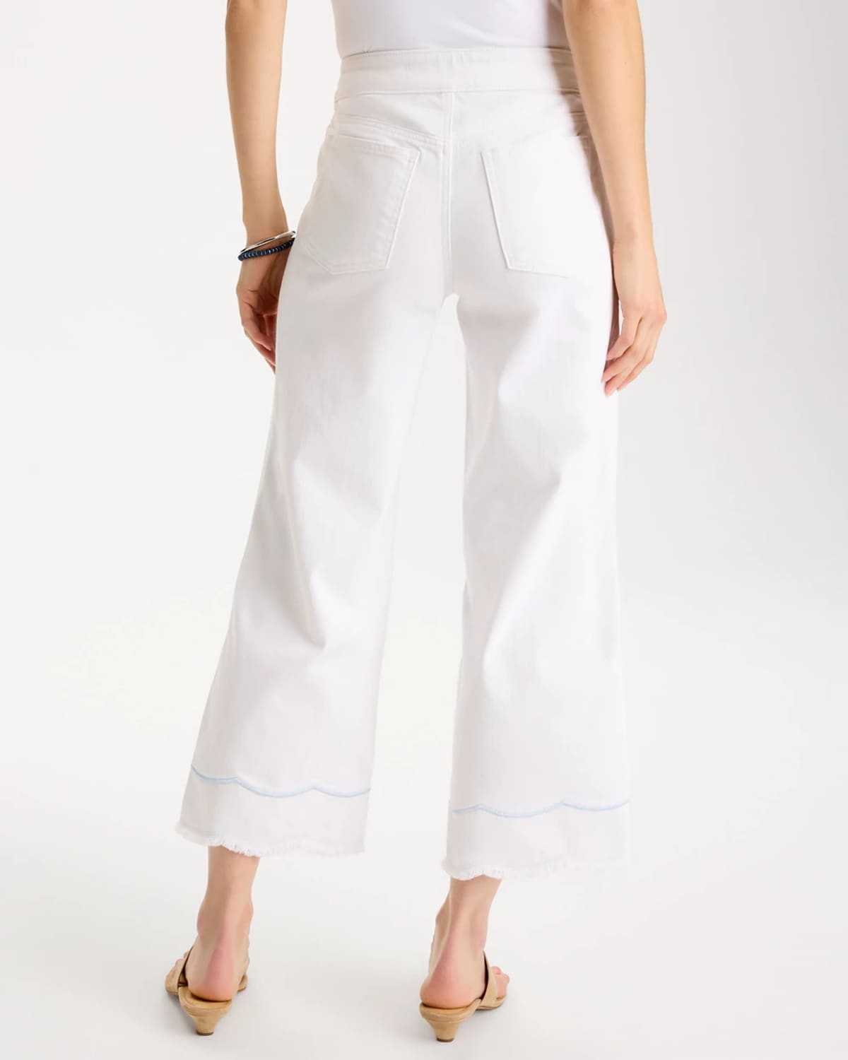 Chico's Pull-on Wide-leg White Crop Jeans In Multi