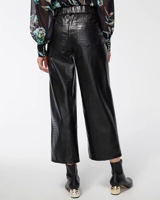 Faux Crocodile Wide Leg Crops