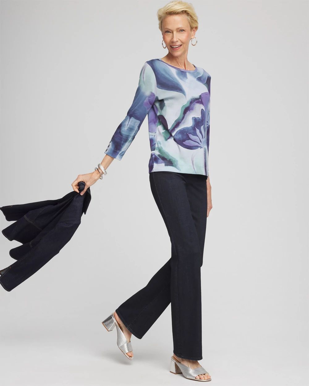 Pima Button Sleeve Tee