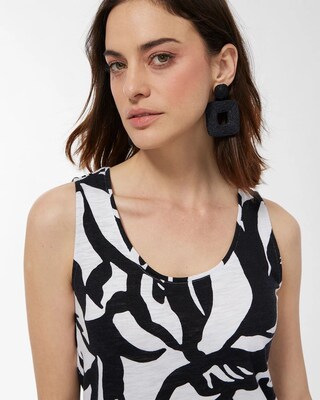 Leaf Print Sleeveless Tunic