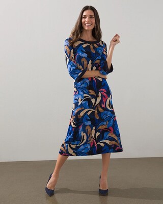 Travelers Border Trim Midi Dress