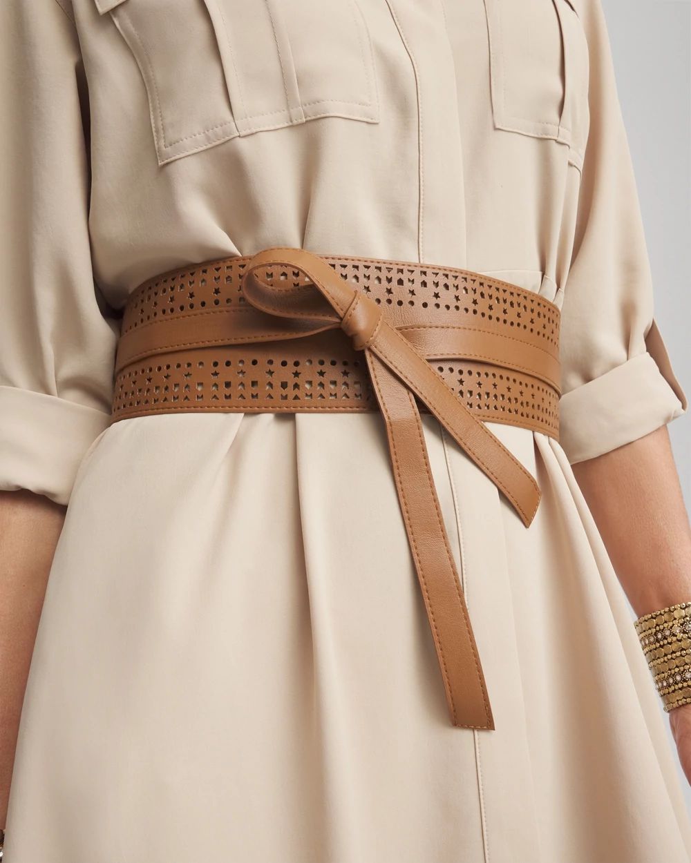 Chico's Faux Leather Cutout Belt