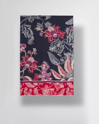 Mixed Floral Print Oblong Scarf