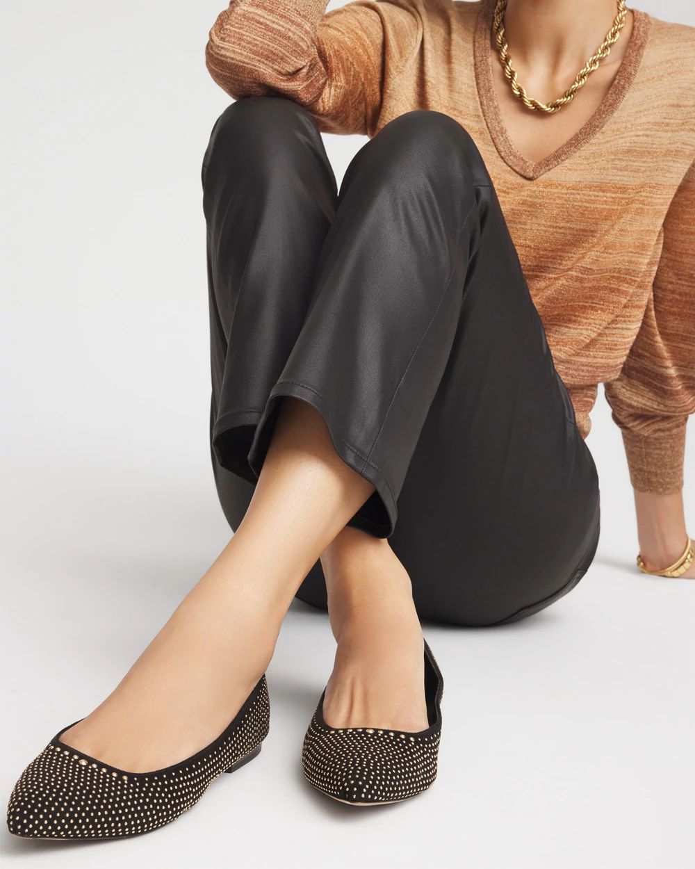Suede Studded Flats