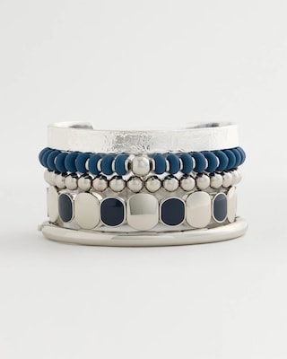 Navy Round Stretch Bracelet click to view larger image.