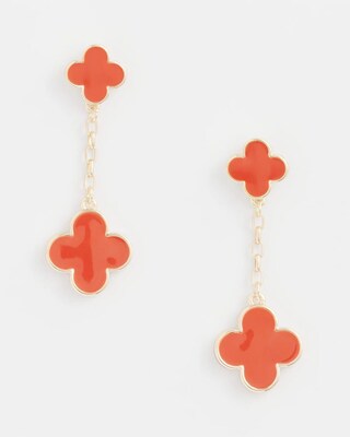 No Droop™ Orange Convertible Reversible Stud Earrings