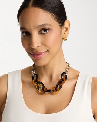 Triple Strand Convertible Resin Necklace click to view larger image.