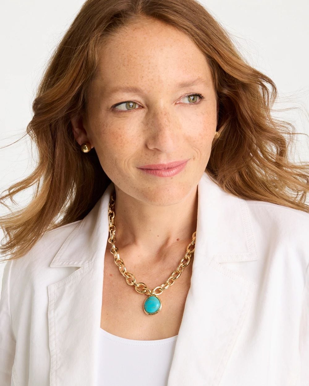 Double-Strand Blue Pendant Necklace click to view larger image.