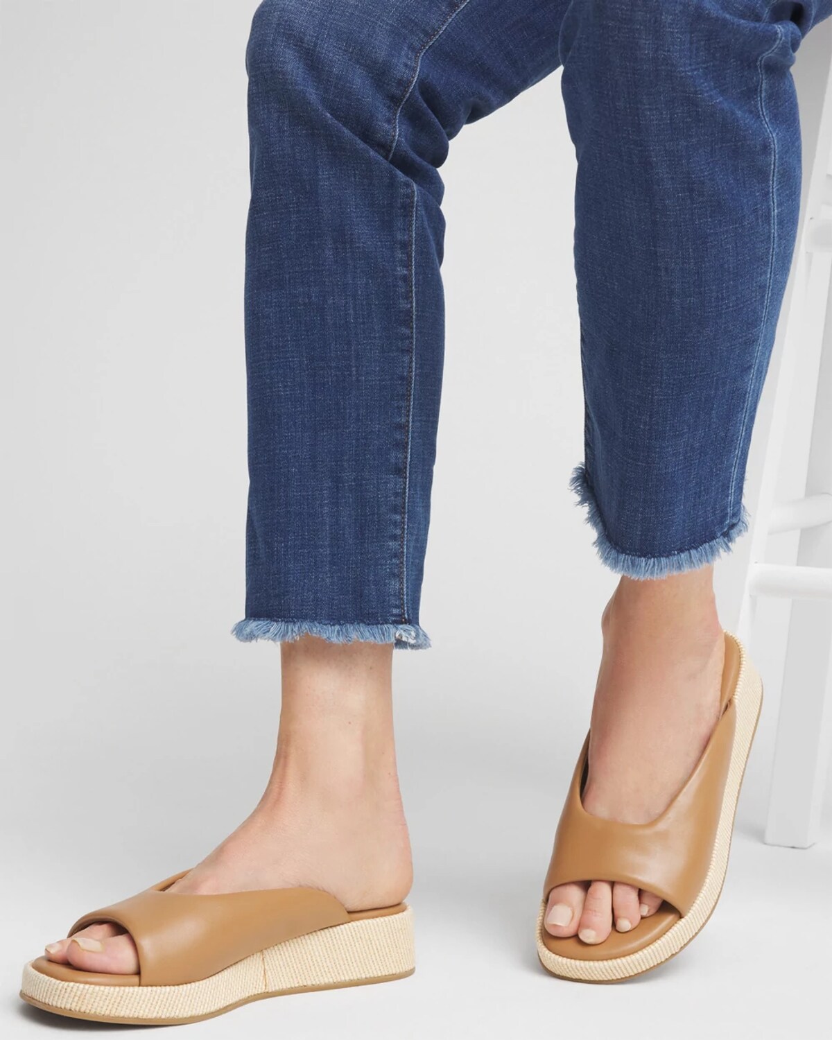 Chico's Phoenix Flatform Slide Shoes In Brown In Brown