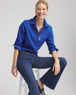 No Iron™ Stretch-Sateen Shirt click to view larger image.