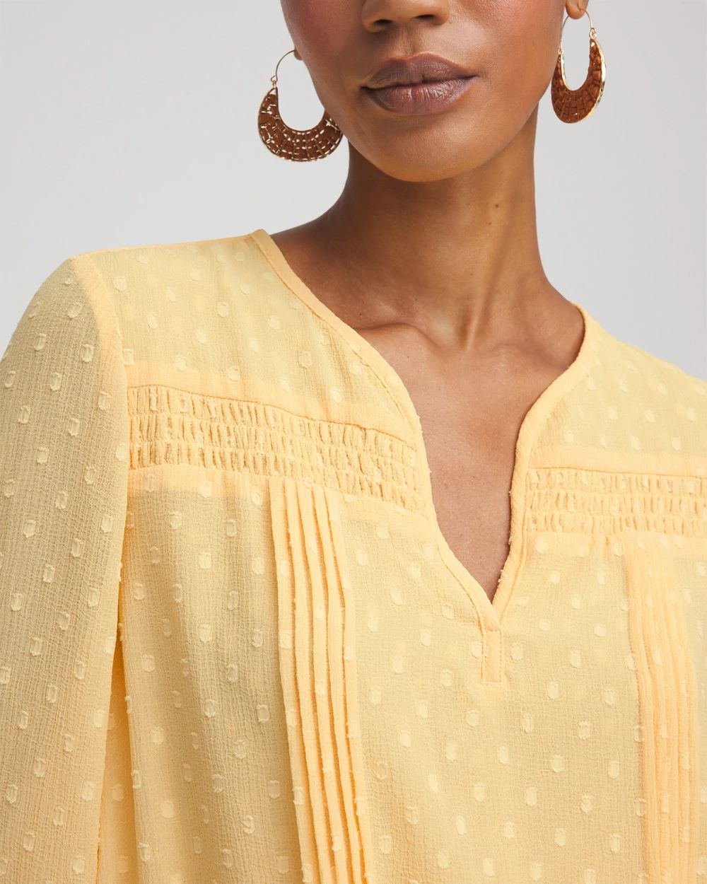 Clip-Dot Peasant Blouse