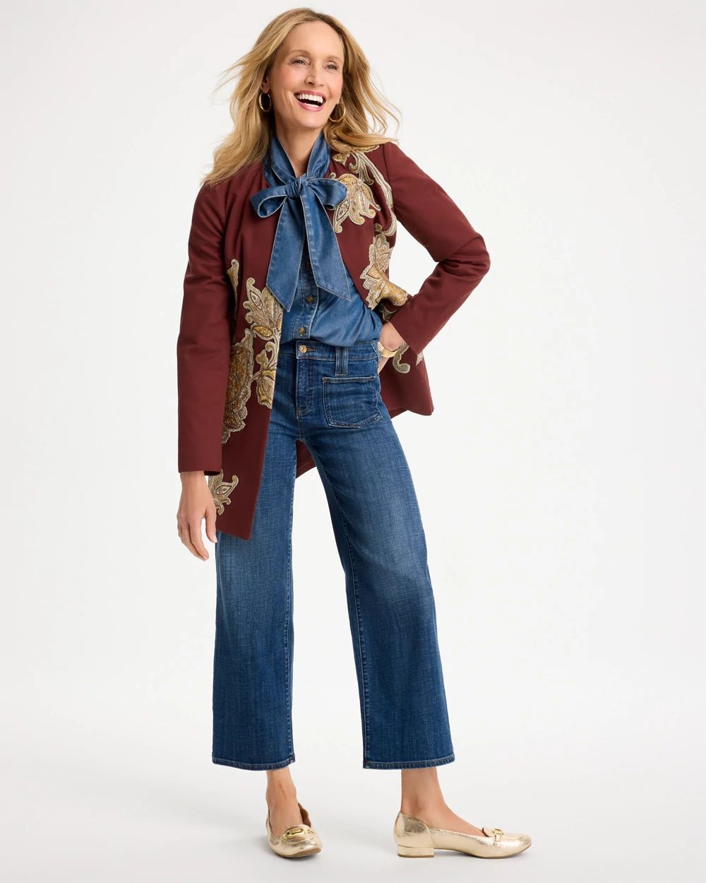 Embroidered Long Sleeve Jacket click to view larger image.