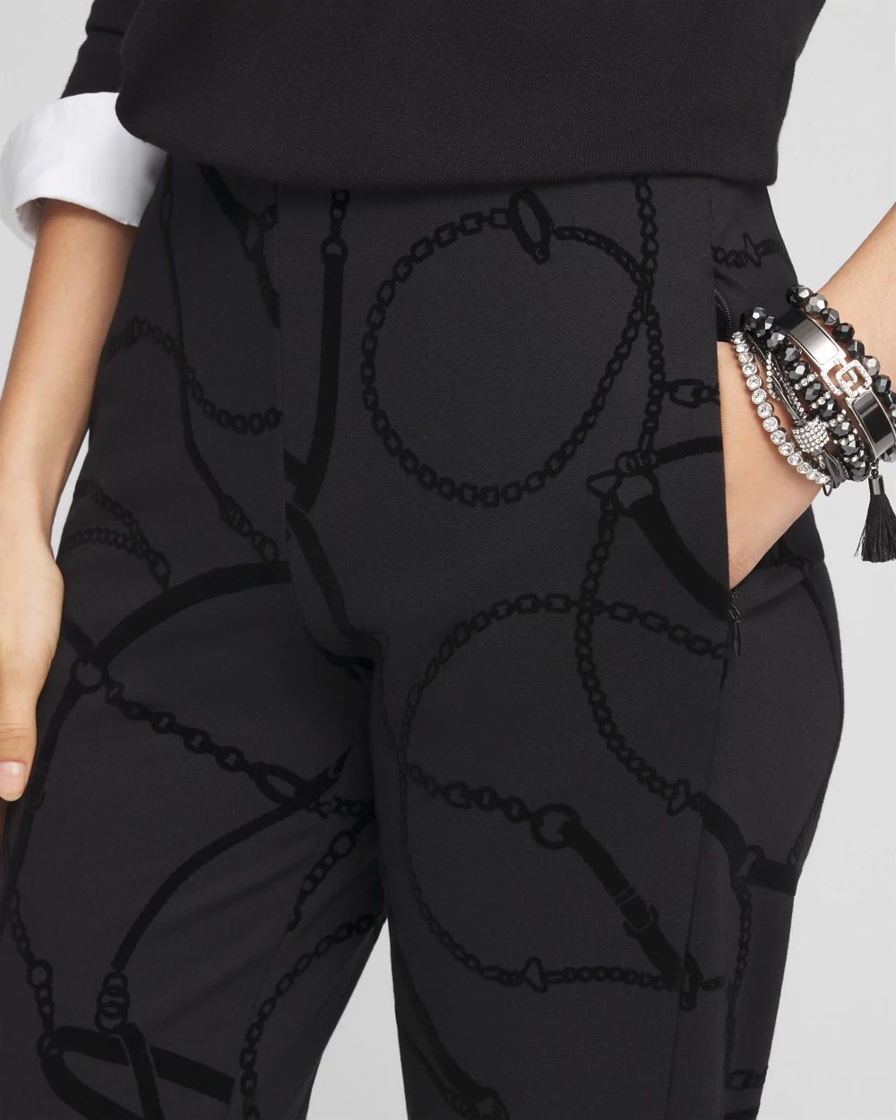 Juliet Flocked Trouser Pants click to view larger image.