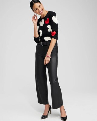 Fuzzy Hearts Pullover Sweater