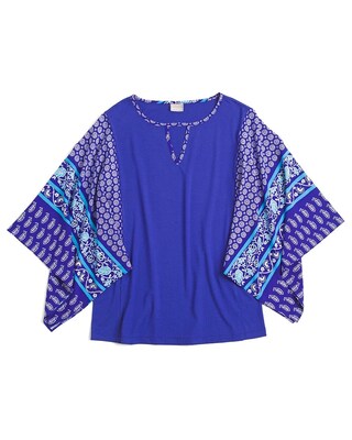 Printed Kimono-Sleeve Top