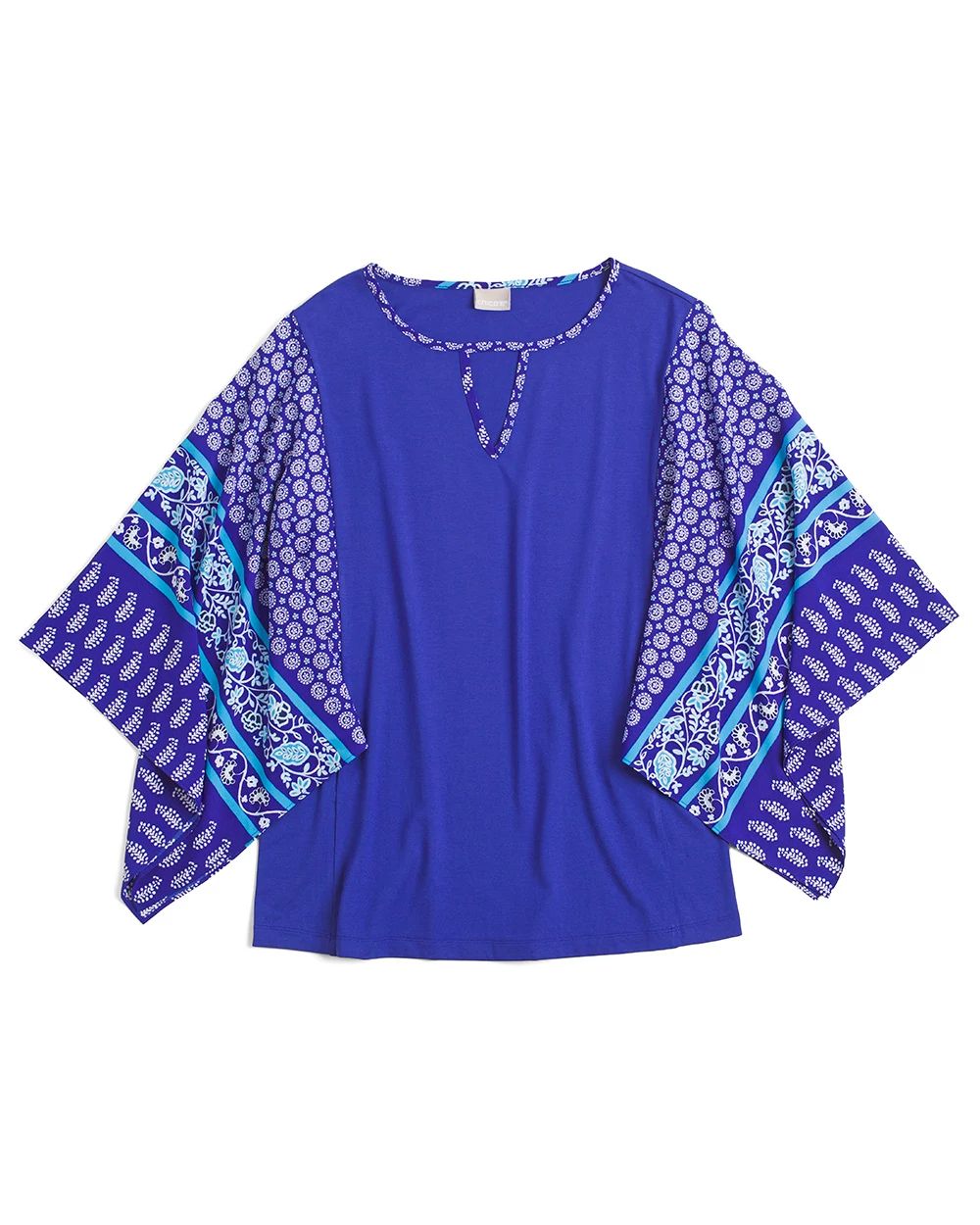 Printed Kimono-Sleeve Top