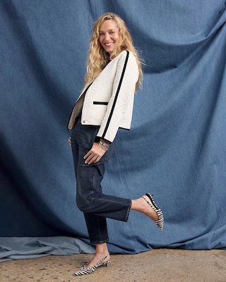 Pull-On Boyfriend Cropped Jeans