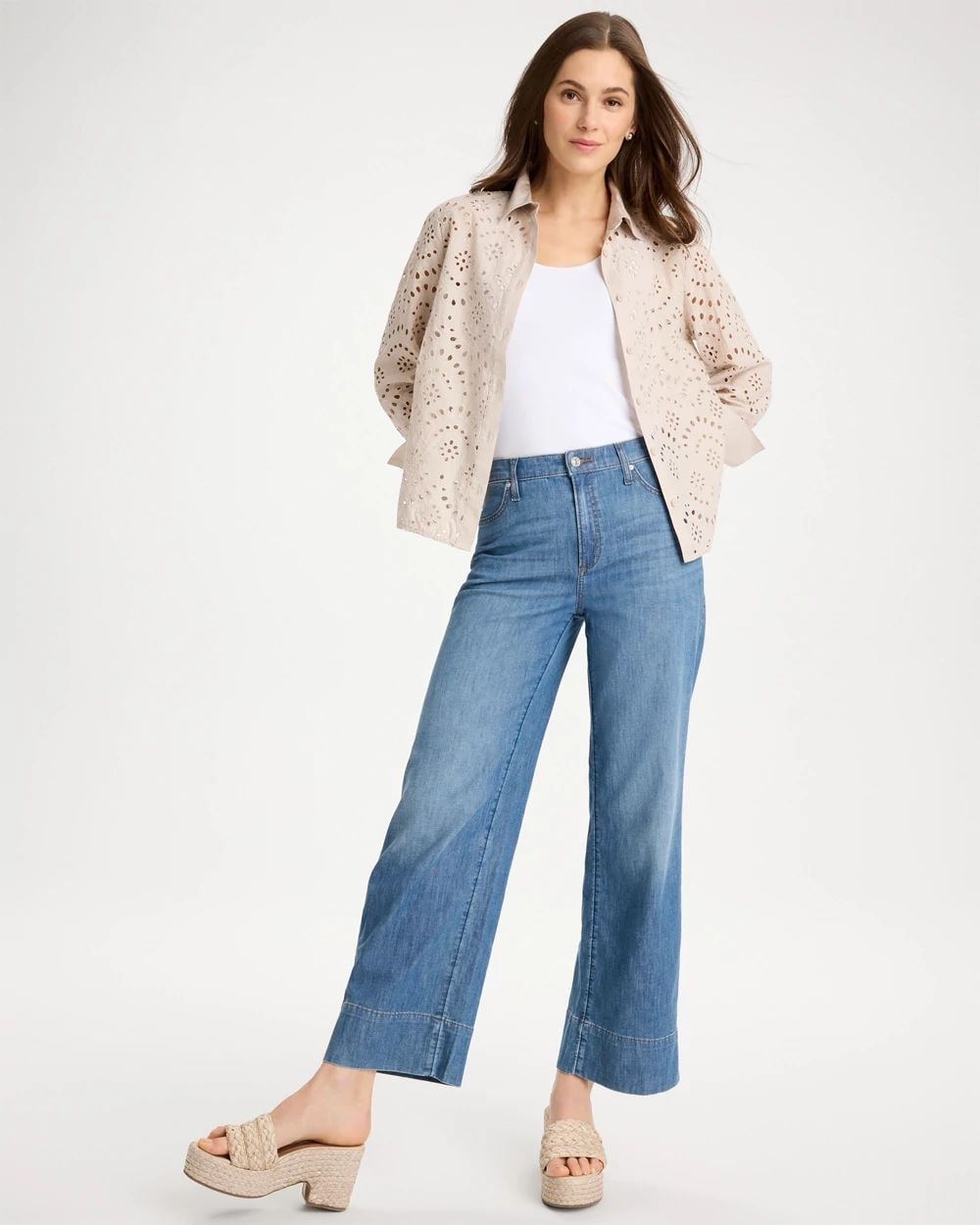 Eyelet Collared Shirt