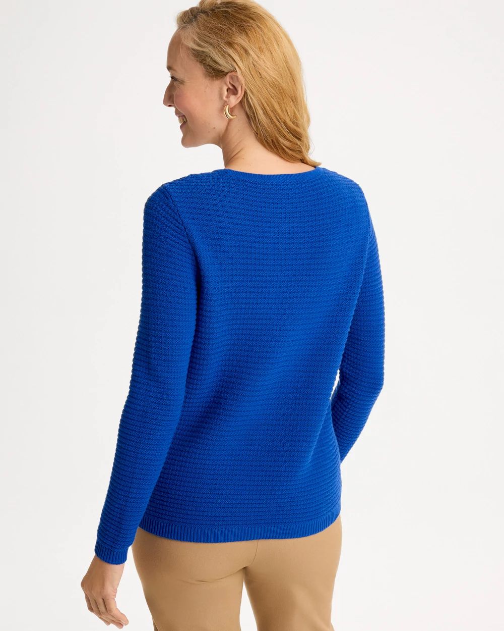 Button-Detail Pullover Sweater click to view larger image.