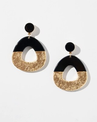 Black Foil Drop Earrings