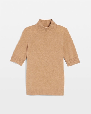 Cashmere Elbow-Sleeve Sweater click to view larger image.