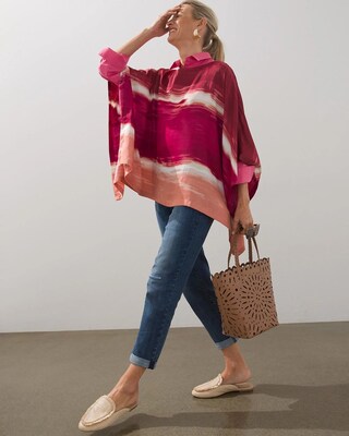 Ombre Woven Poncho