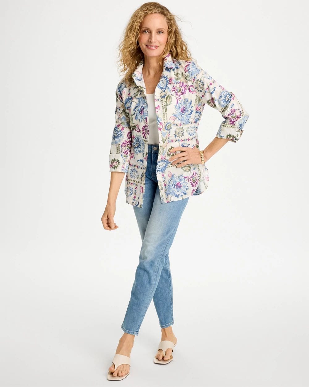 No Iron™ Stretch Jeweled Shirt click to view larger image.