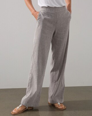 Linen Blend Wide Leg Pants