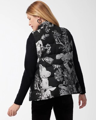 Applique Jacquard Puffer Vest