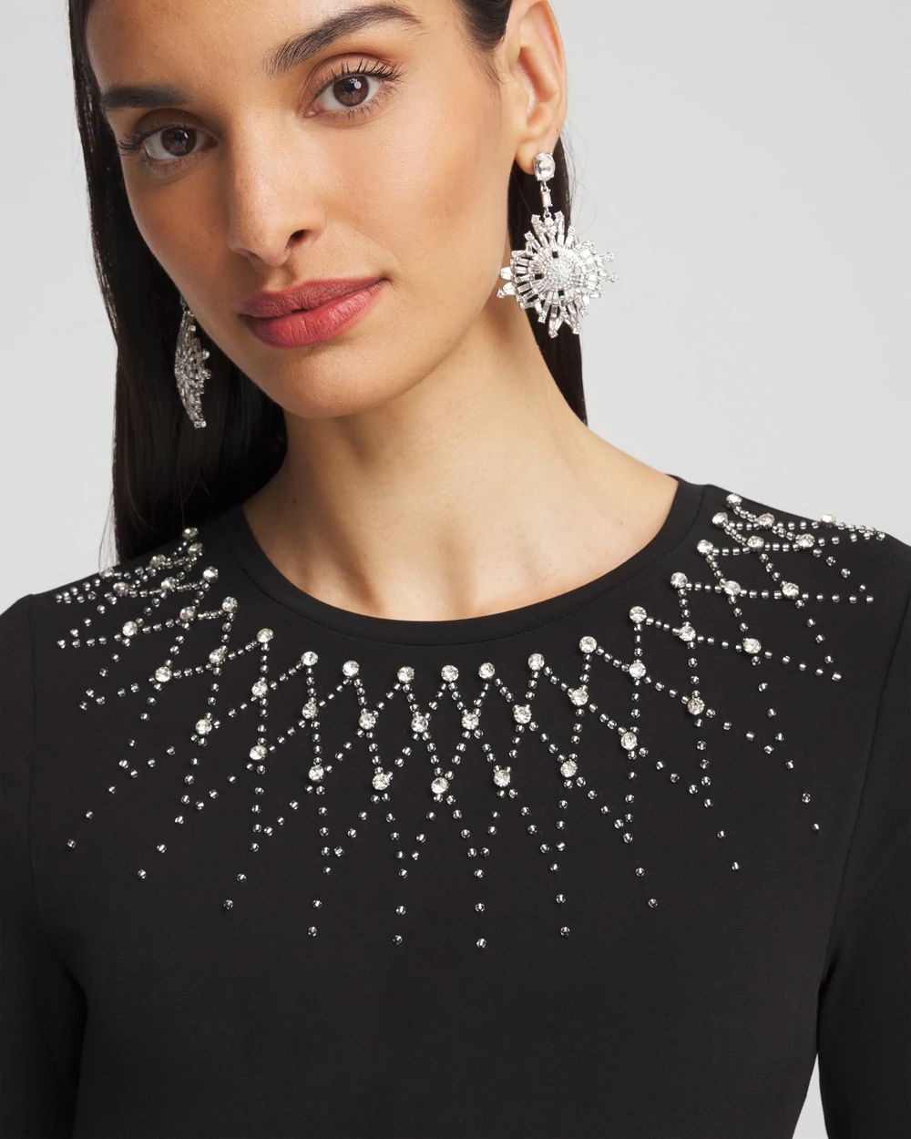 Embellished Long Sleeve Maxi Dress