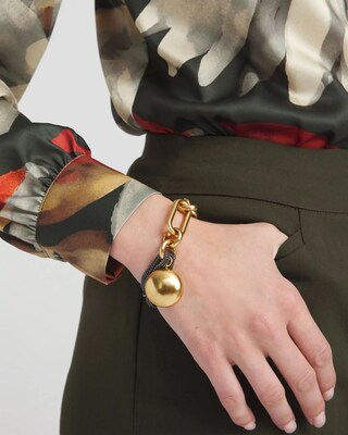 Mixed Metal Sphere Multistrand Bracelet