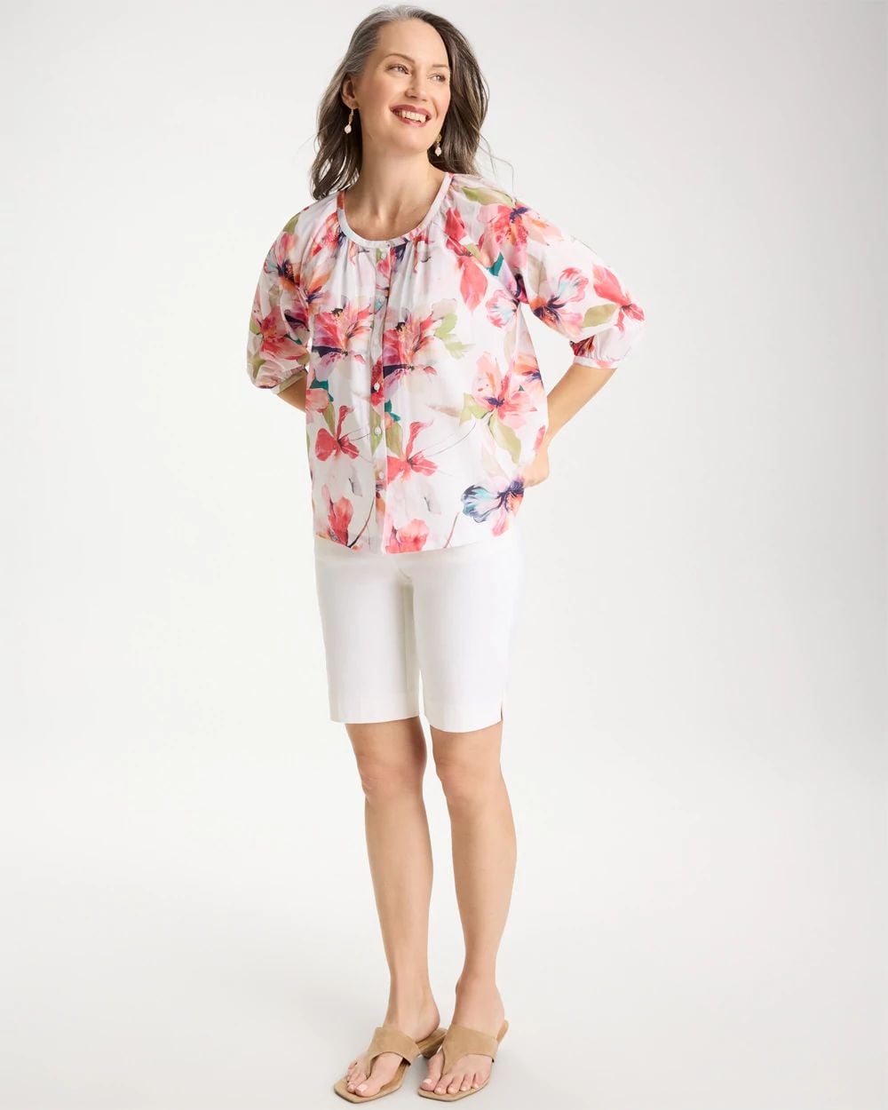 Cotton Voile Croix Collage Blouse