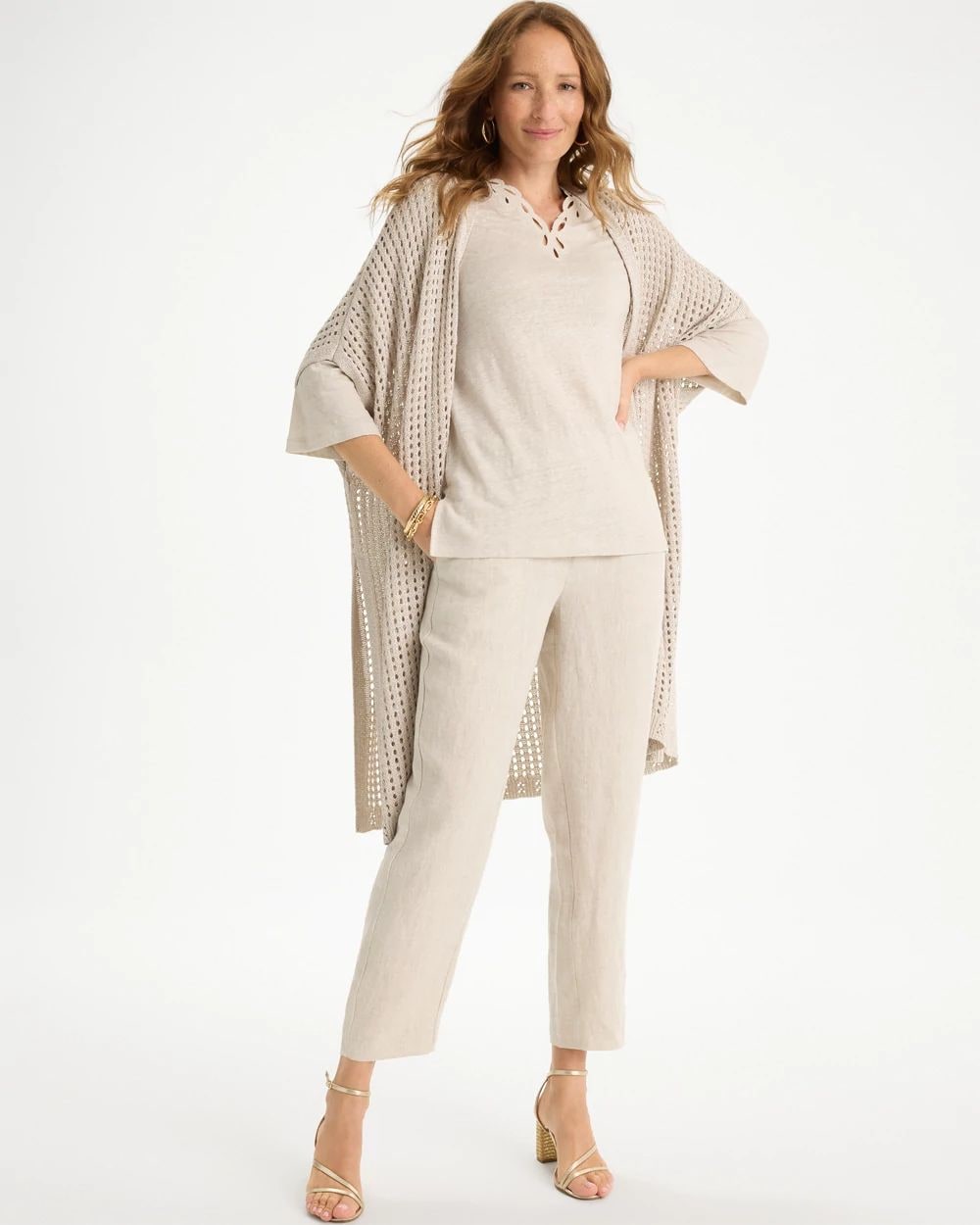 Embroidered Linen Tee click to view larger image.