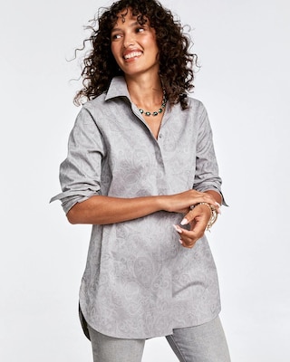 No Iron™ Lace Jacquard Stretch Tunic