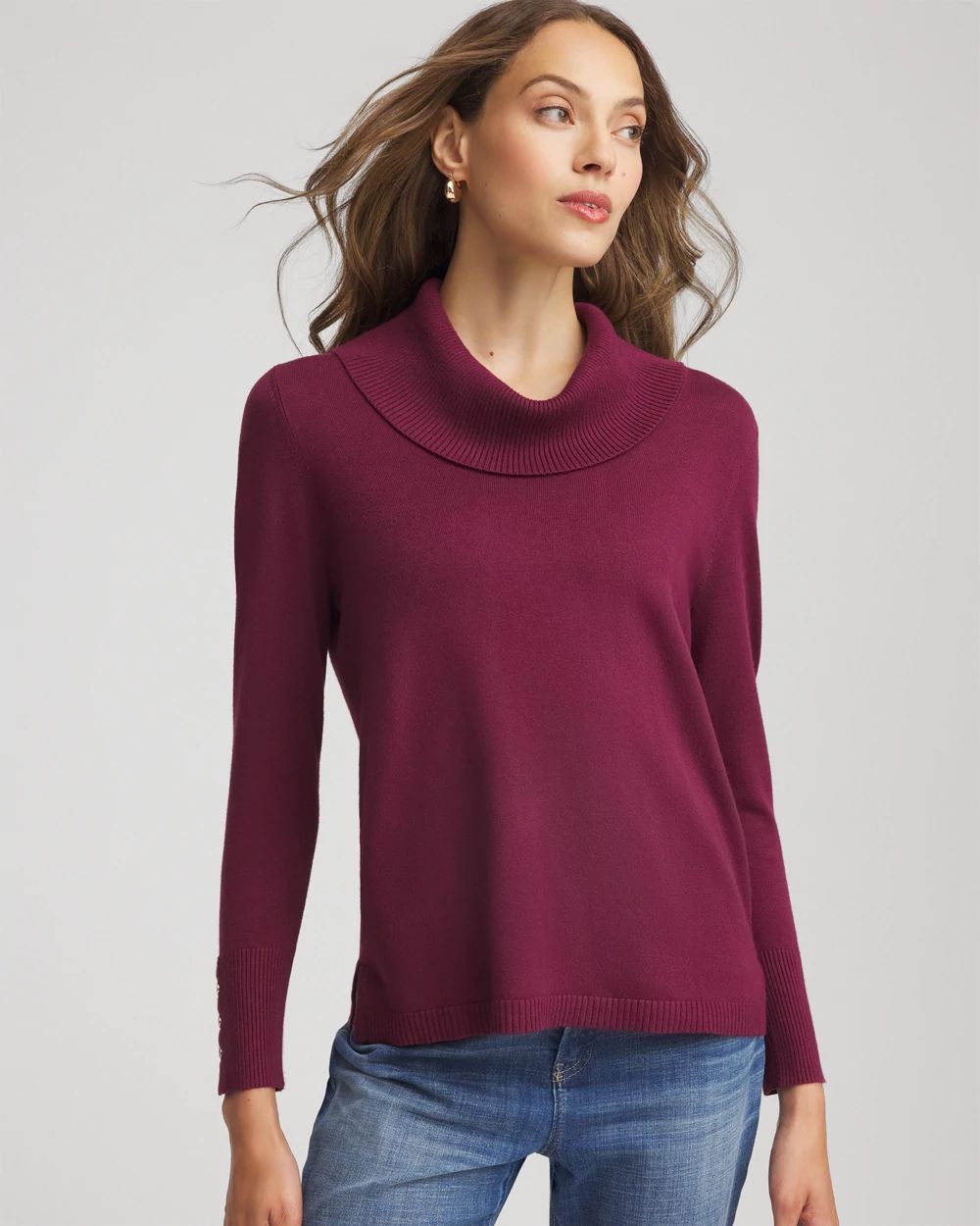 Cowlneck Long-Sleeved Sweater
